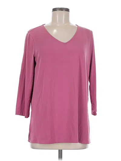 Pre-owned Susan Graver 3/4 Sleeve T-shirt In Pink