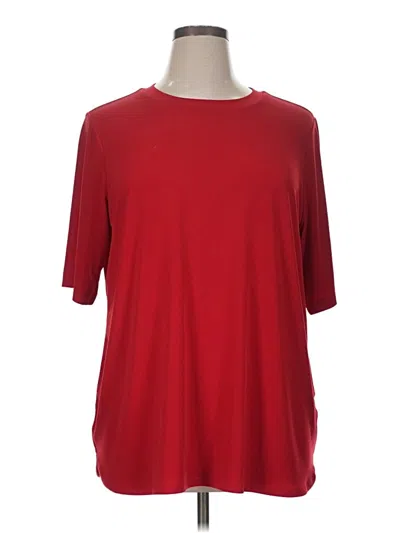 Pre-owned Susan Graver 3/4 Sleeve T-shirt In Red