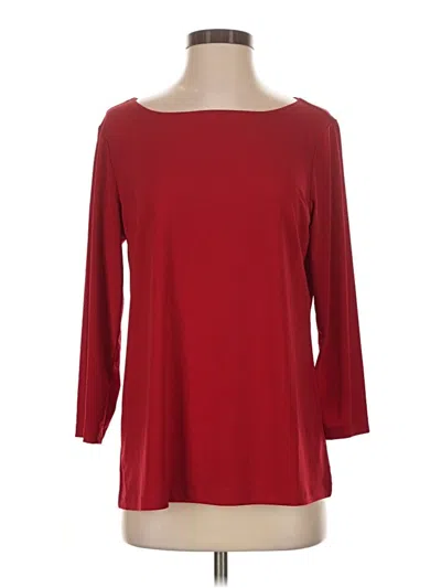 Pre-owned Susan Graver 3/4 Sleeve T-shirt In Red