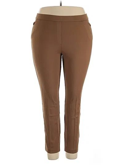 Pre-owned Susan Graver Active Pants In Brown