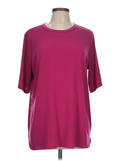 Pre-owned Susan Graver Active T-shirt In Burgundy