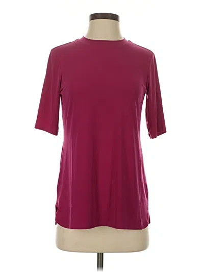 Pre-owned Susan Graver Active T-shirt In Burgundy