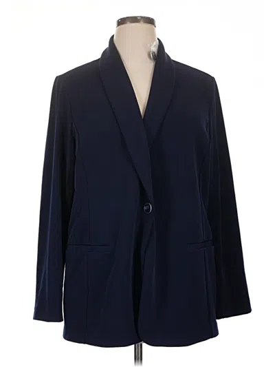 Pre-owned Susan Graver Blazer Jacket In Blue