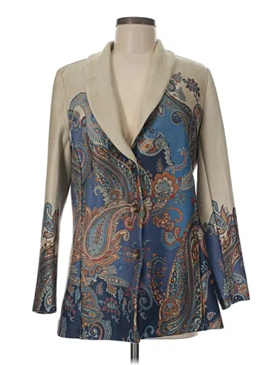 Pre-owned Susan Graver Blazer Jacket In Blue