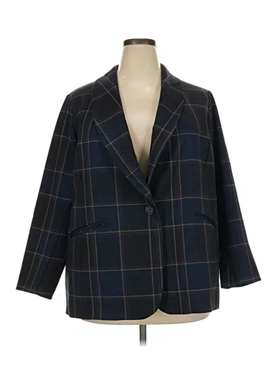 Pre-owned Susan Graver Blazer Jacket In Blue