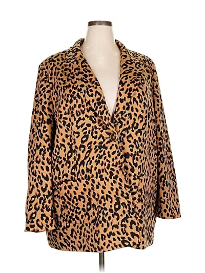 Pre-owned Susan Graver Blazer Jacket In Brown