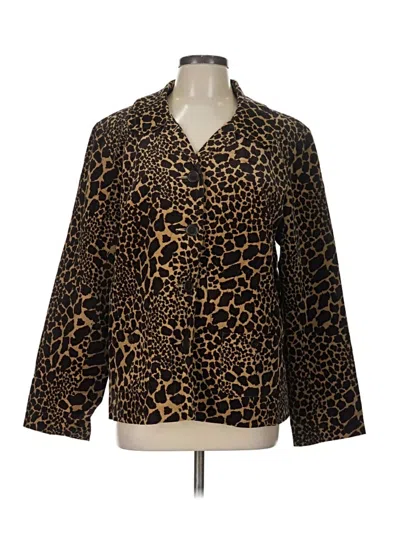 Pre-owned Susan Graver Blazer Jacket In Gold