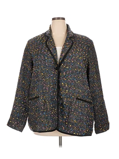 Pre-owned Susan Graver Blazer Jacket In Gray