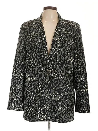 Pre-owned Susan Graver Blazer Jacket In Green