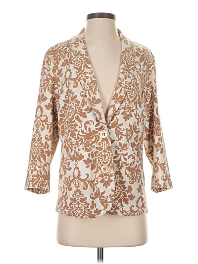 Pre-owned Susan Graver Blazer Jacket In Ivory