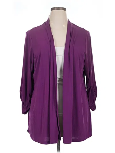 Pre-owned Susan Graver Blazer Jacket In Purple