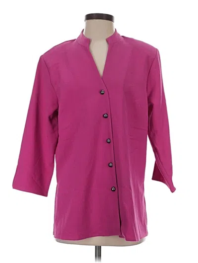 Pre-owned Susan Graver Blazer Jacket In Purple