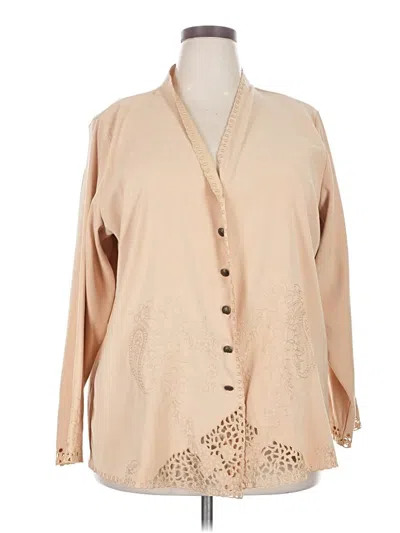 Pre-owned Susan Graver Blazer Jacket In Tan