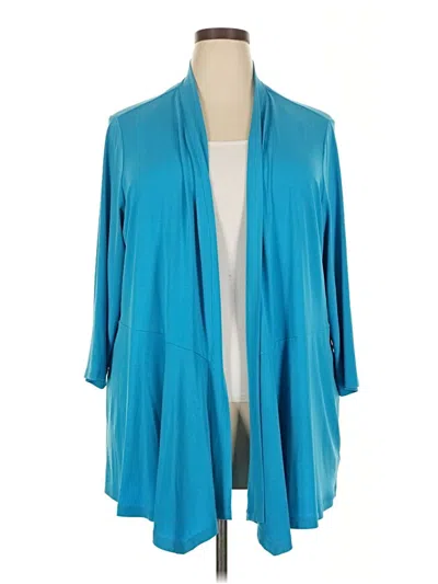 Pre-owned Susan Graver Blazer Jacket In Teal