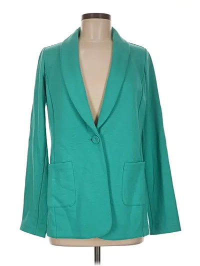 Pre-owned Susan Graver Blazer Jacket In Teal