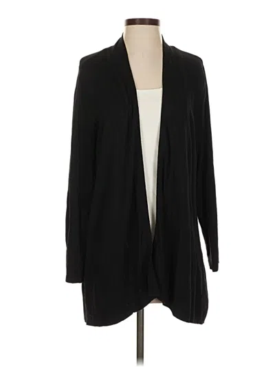 Pre-owned Susan Graver Cardigan Sweater In Black