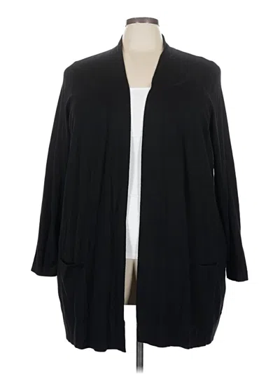 Pre-owned Susan Graver Cardigan Sweater In Black