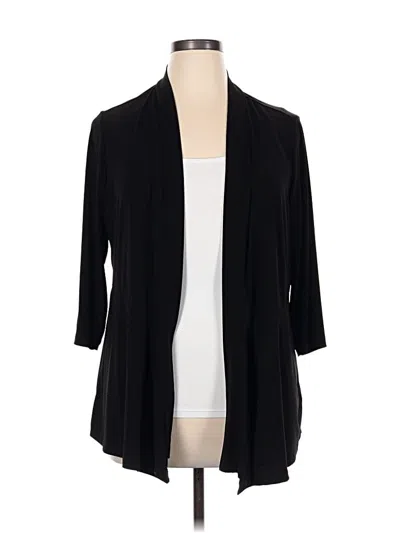 Pre-owned Susan Graver Cardigan Sweater In Black