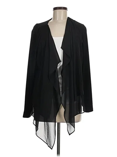 Pre-owned Susan Graver Cardigan Sweater In Black