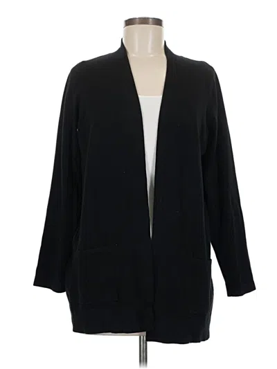 Pre-owned Susan Graver Cardigan Sweater In Black