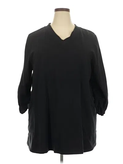 Pre-owned Susan Graver Cardigan Sweater In Black
