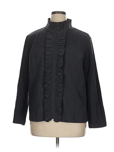 Pre-owned Susan Graver Cardigan Sweater In Black