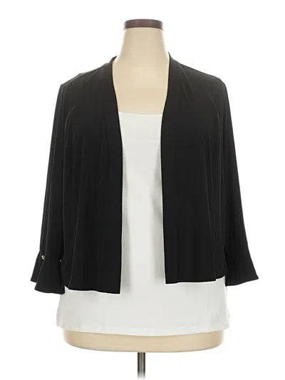 Pre-owned Susan Graver Cardigan Sweater In Black