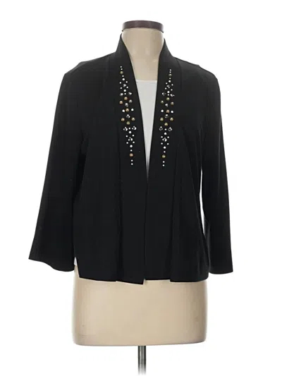 Pre-owned Susan Graver Cardigan Sweater In Black