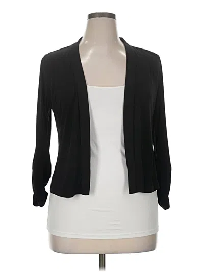 Pre-owned Susan Graver Cardigan Sweater In Black