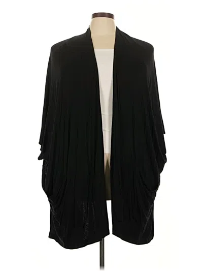 Pre-owned Susan Graver Cardigan Sweater In Black