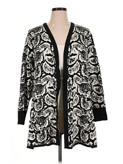 Pre-owned Susan Graver Cardigan Sweater In Black