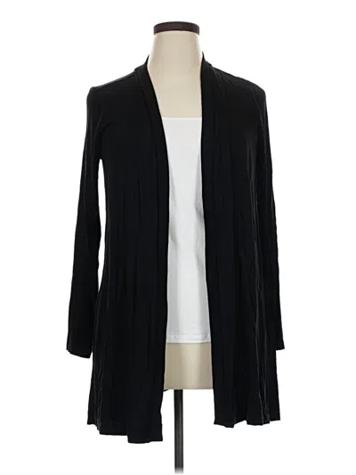 Pre-owned Susan Graver Cardigan Sweater In Black