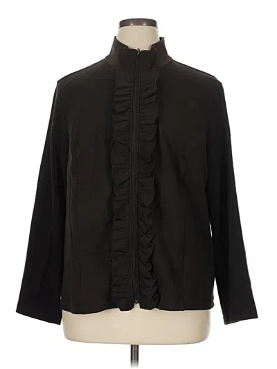 Pre-owned Susan Graver Cardigan Sweater In Black