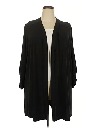 Pre-owned Susan Graver Cardigan Sweater In Black
