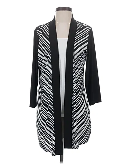 Pre-owned Susan Graver Cardigan Sweater In Black