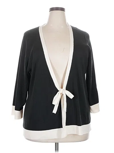 Pre-owned Susan Graver Cardigan Sweater In Black