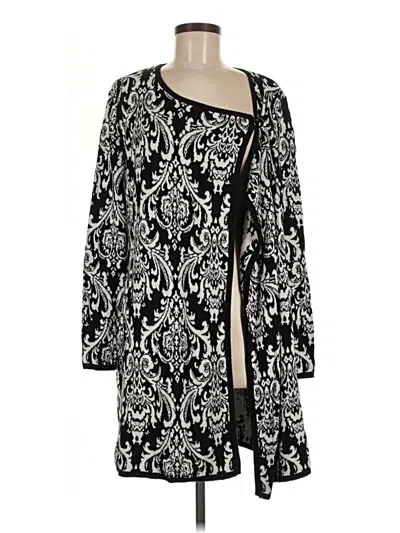 Pre-owned Susan Graver Cardigan Sweater In Black