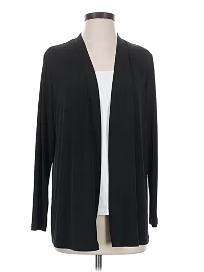Pre-owned Susan Graver Cardigan Sweater In Black