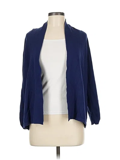Pre-owned Susan Graver Cardigan Sweater In Blue