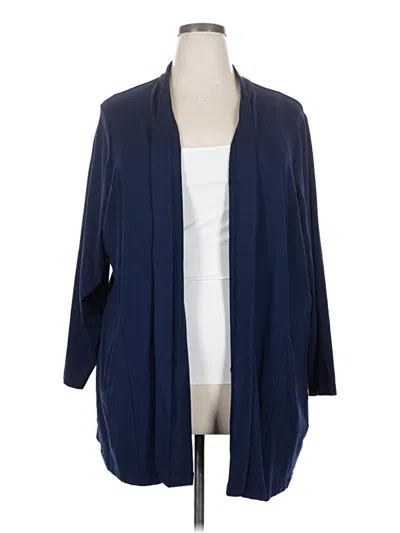 Pre-owned Susan Graver Cardigan Sweater In Blue