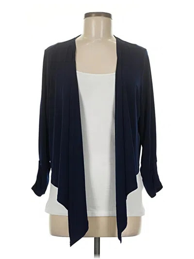 Pre-owned Susan Graver Cardigan Sweater In Blue