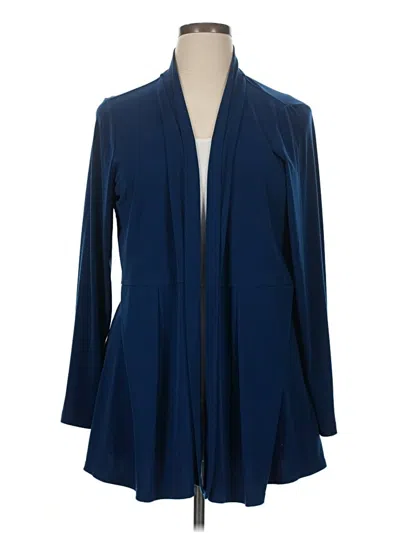 Pre-owned Susan Graver Cardigan Sweater In Blue