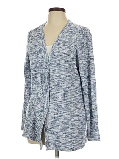 Pre-owned Susan Graver Cardigan Sweater In Blue