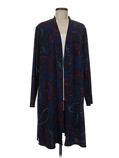 Pre-owned Susan Graver Cardigan Sweater In Blue