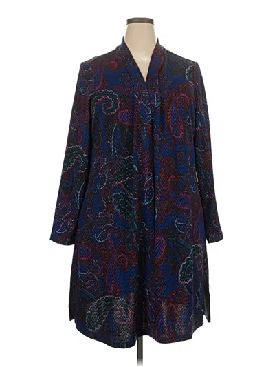 Pre-owned Susan Graver Cardigan Sweater In Blue