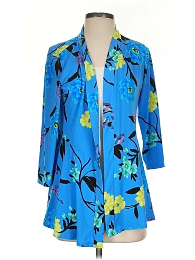 Pre-owned Susan Graver Cardigan Sweater In Blue