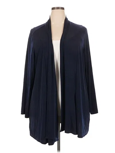 Pre-owned Susan Graver Cardigan Sweater In Blue