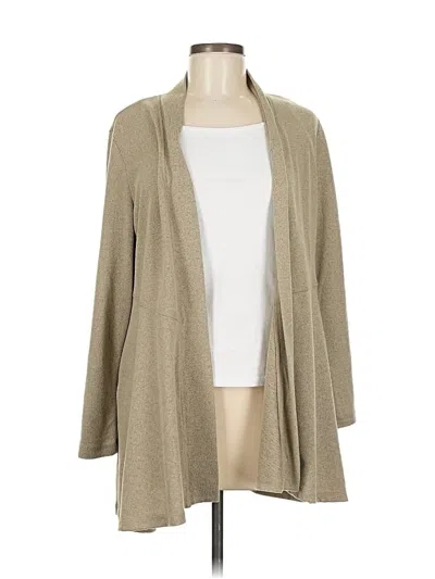 Pre-owned Susan Graver Cardigan Sweater In Brown