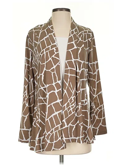Pre-owned Susan Graver Cardigan Sweater In Brown