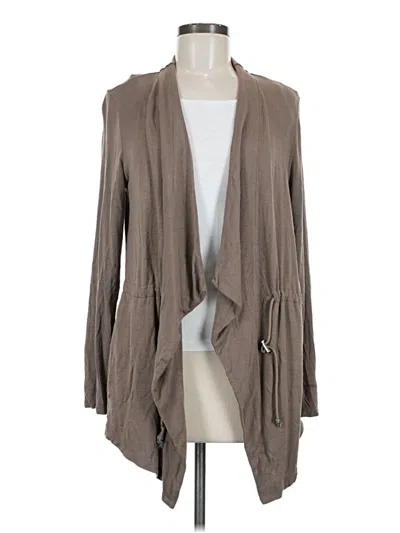 Pre-owned Susan Graver Cardigan Sweater In Brown